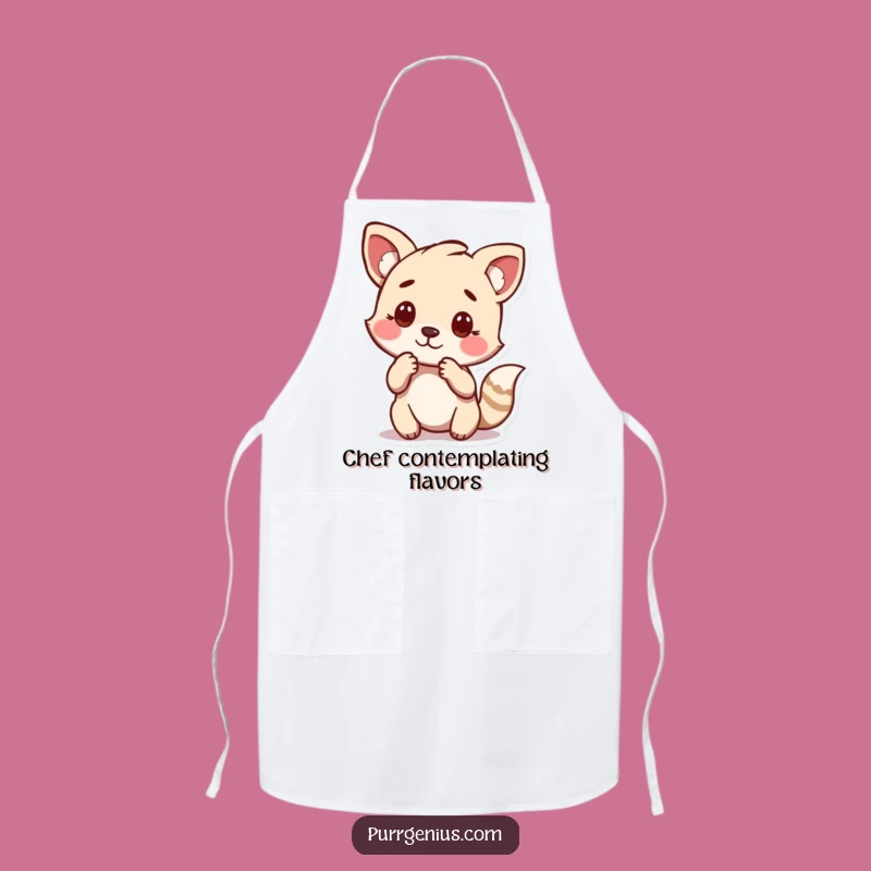 Funny Animal Thoughtful Pose Apron: Cook with Contemplation