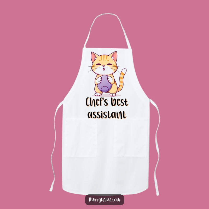Funny Cat Trickster Apron: Clever Feline Ball Masterpiece, Chic Funny Gift for Cooks
