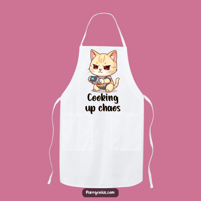 Funny Kawaii Cat Chef Apron: Cook with Determination & Hilarious Style