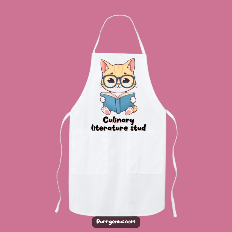 Funny Bookworm Cat Apron: Cook with Confidence and Literary Charm