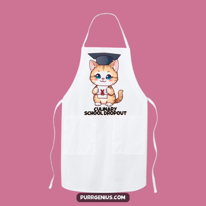 Funny Chef's Apron: Graduate Cat Cooking Humor, Perfect Gift for Grads