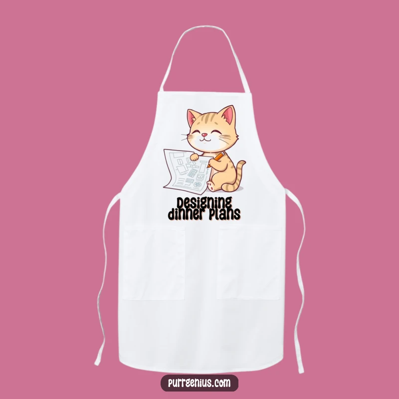 Funny Architect Cat Apron: Kitchen Designer, Humorous Gift for Chefs