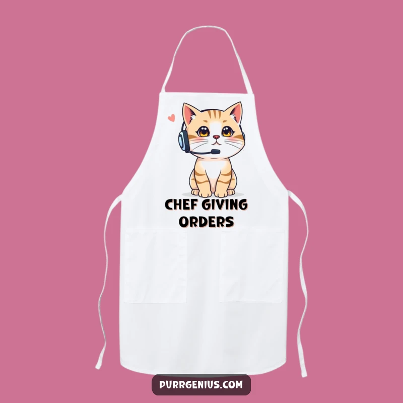 Funny Boss Cat Apron: Kitchen Commander, Humorous Gift for Chefs