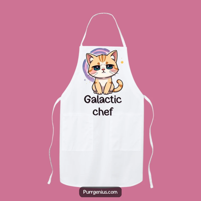 Funny Cosmic Cat Apron: Cook Up Some Galactic Delights with This Hilarious Feline