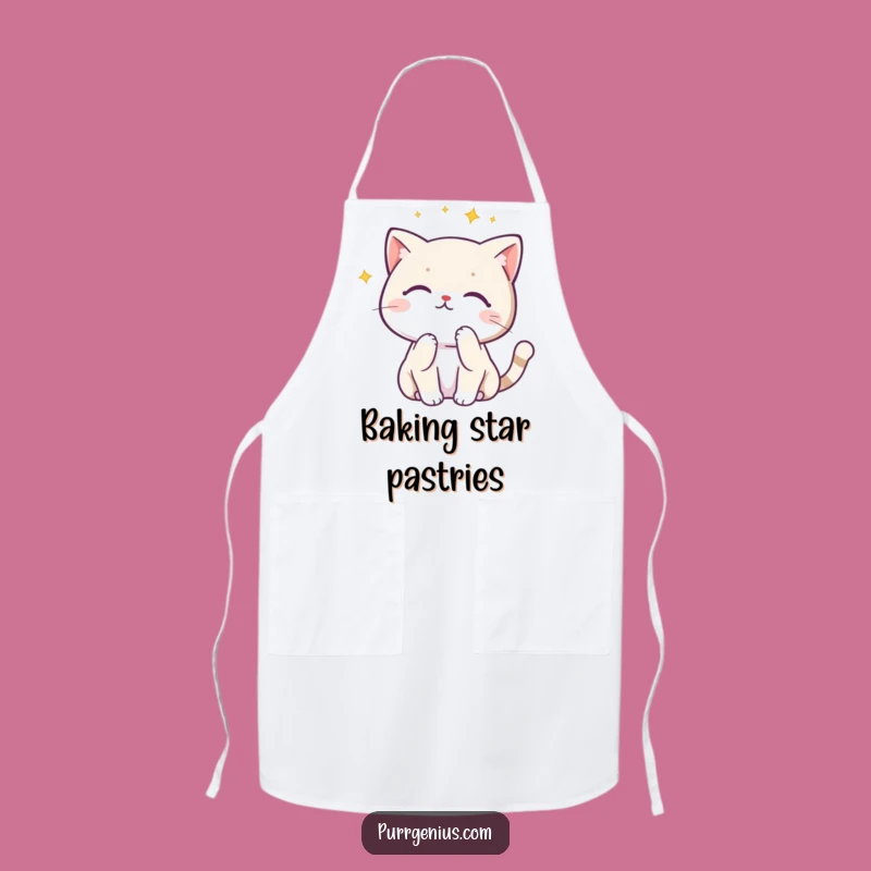 Funny Kawaii Cat Astronomer Apron: Cook Up Cosmic Creations Hilariously