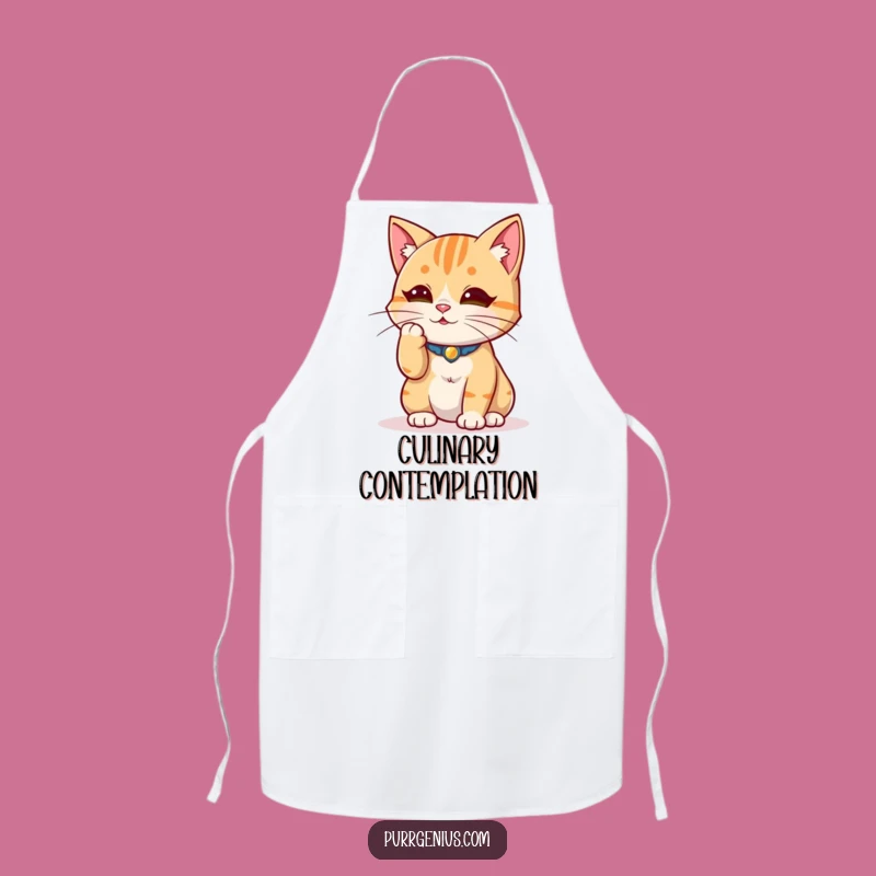 Funny Wise Cat Apron: Cook with Contemplation & Charm