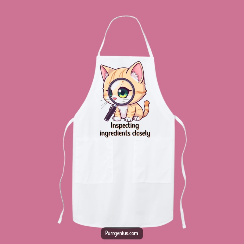 Funny Curious Cat Apron: Kitchen Investigator, Humorous Gift for Foodies