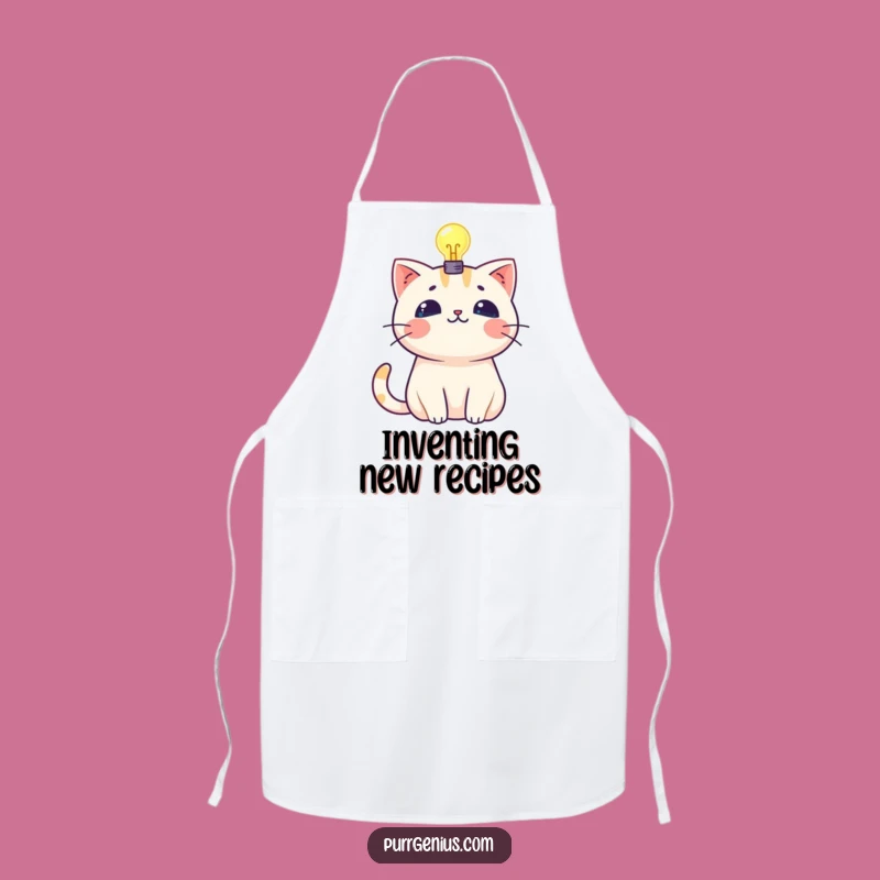 Funny Kawaii Cat Lightbulb Apron: Cook Up Brilliant Ideas
