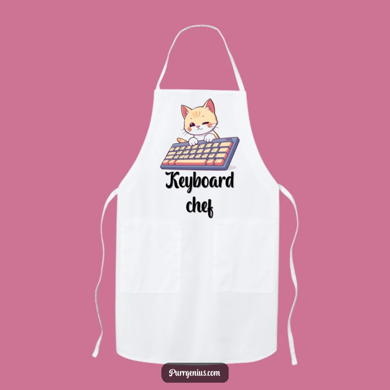 Funny Cat Typist Apron: Cook Up a Storm with This Hilarious Feline Coder