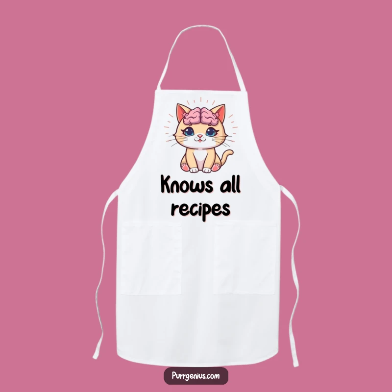 Funny Genius Cat Apron: Smart Kitchen Companion, Hilarious Funny Gift