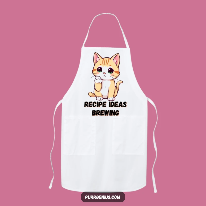 Funny Thoughtful Cat Apron: Pensive Kitchen Companion, Hilarious Funny Gift