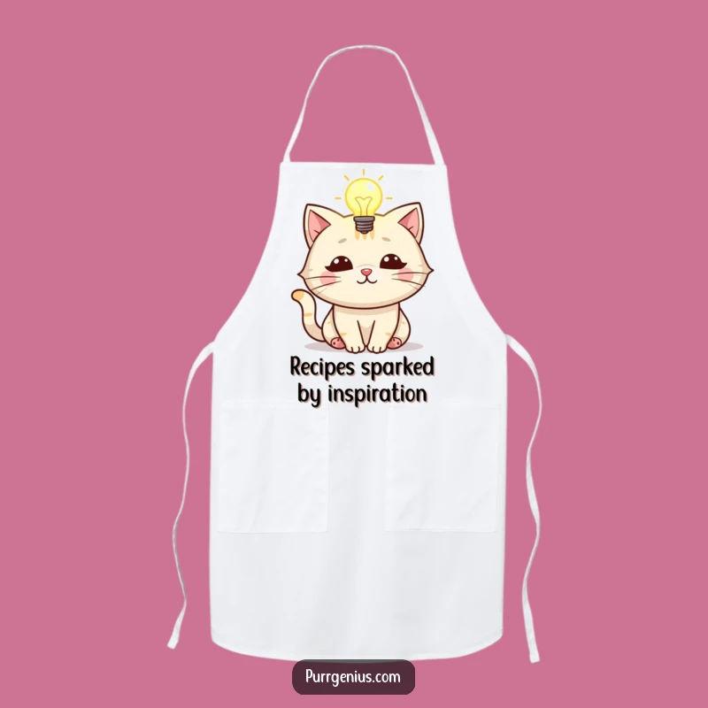 Funny Cat Lightbulb Apron: Cook Up Brilliant Ideas
