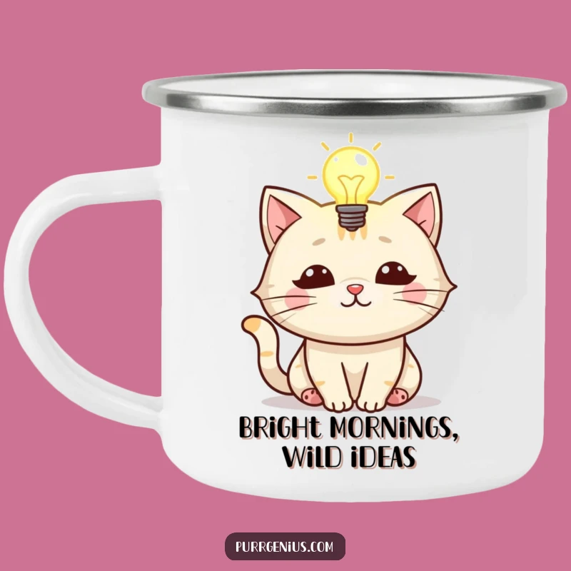 Durable Funny Cat Lightbulb Camping Mug: Ideas Under the Open Sky