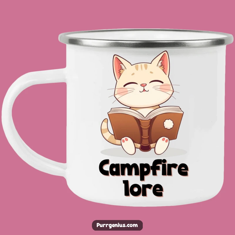 Funny Wise Cat Camping Mug: Contemplate Wisdom Under the Stars
