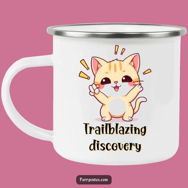 Funny Cat Discovery Camping Mug: Aha! Kitty Mug, Hilarious Gift for Campers