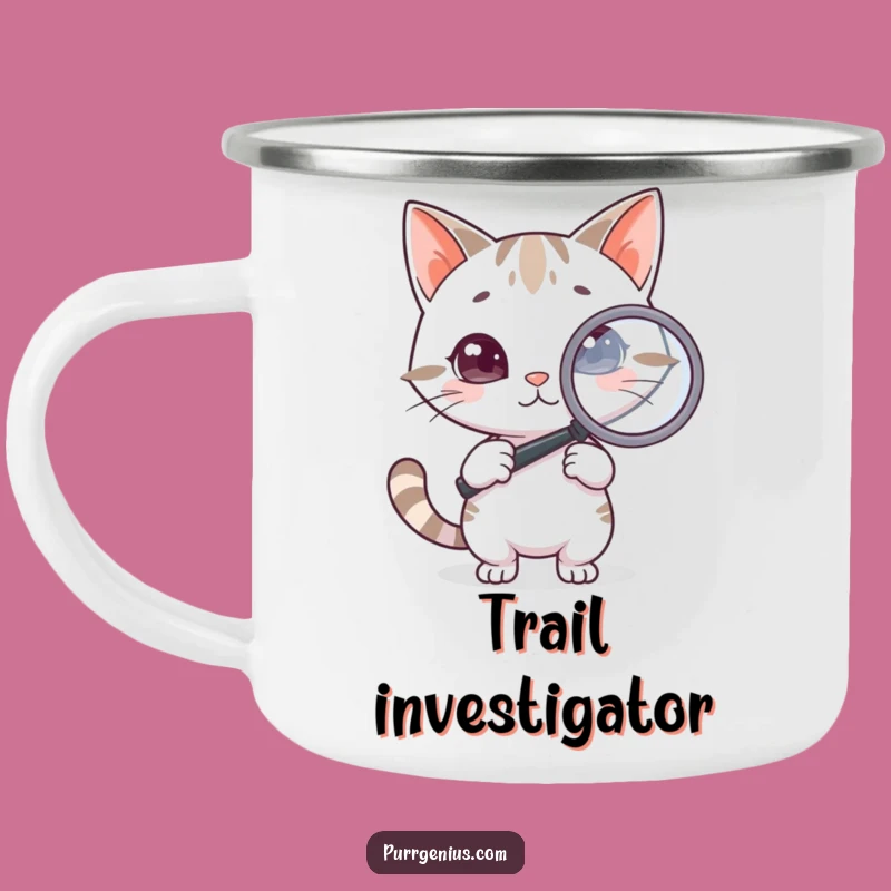Funny Detective Cat Camping Mug - Your Hilarious Companion for Outdoor Investigations!