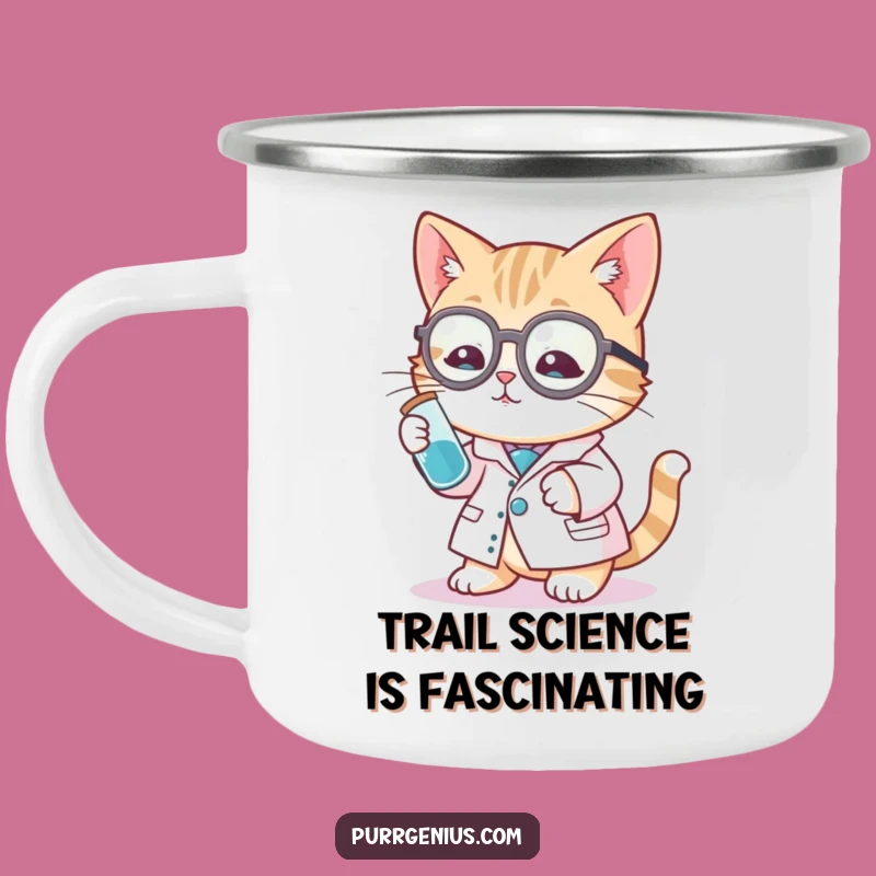 Funny Cat Scientist Camping Mug - Adventure Lab Coat Kitty!