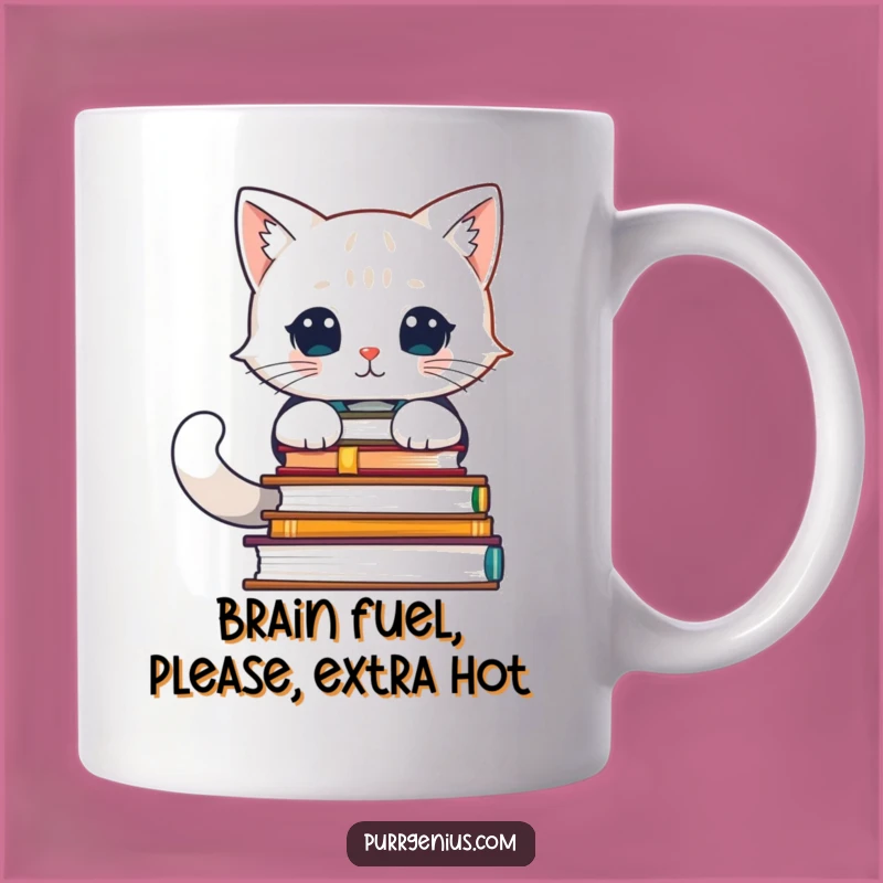 Funny Feline Scholar Mug: Intellectual Cat Nerd Gift for Book Lovers