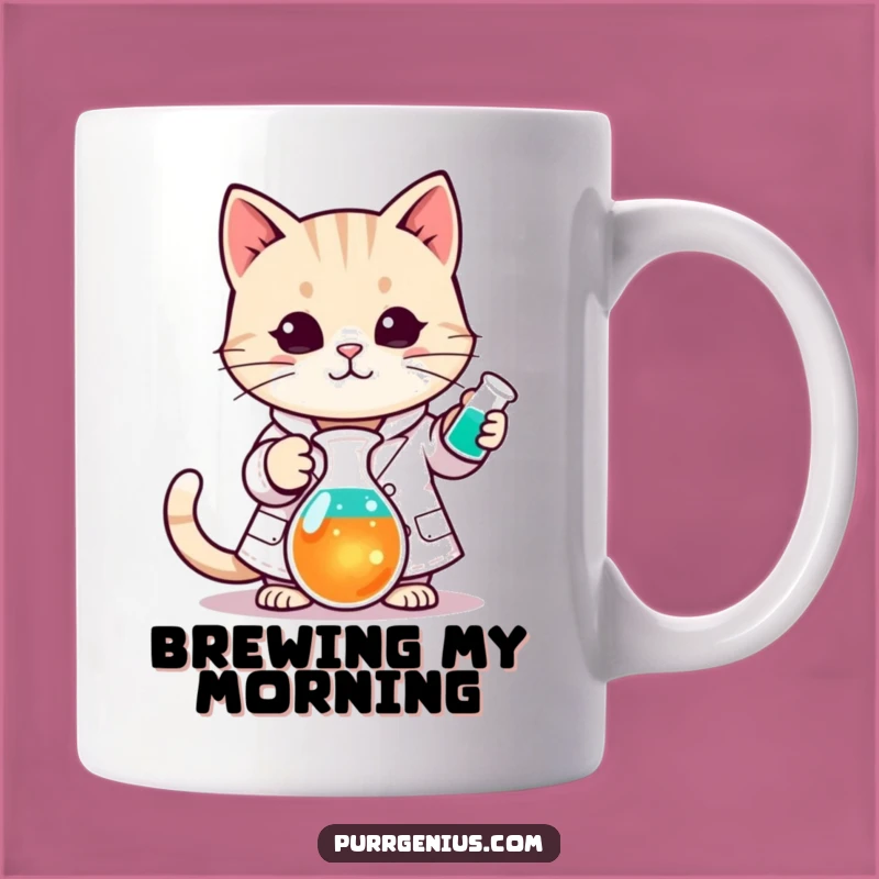 Funny Kawaii Cat Scientist Mug: Hilarious Gift for Lab Enthusiasts