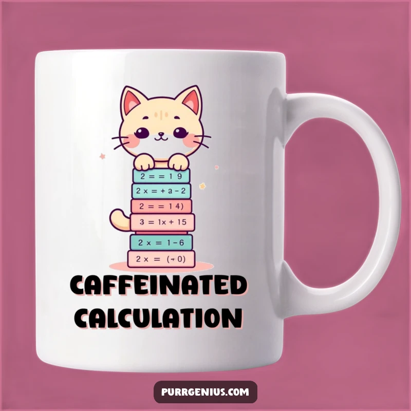 Funny Math Cat Mug: Hilarious Brainy Brew for Smarty Pants!