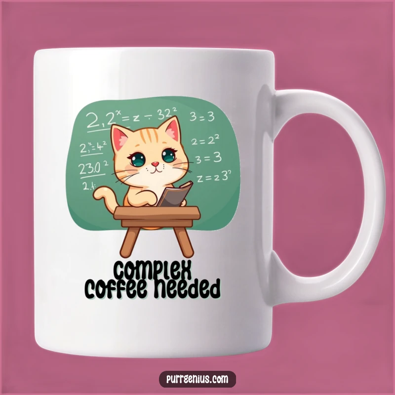 Funny Cat Math Equation Mug: Brainy Feline Gift for Thinkers