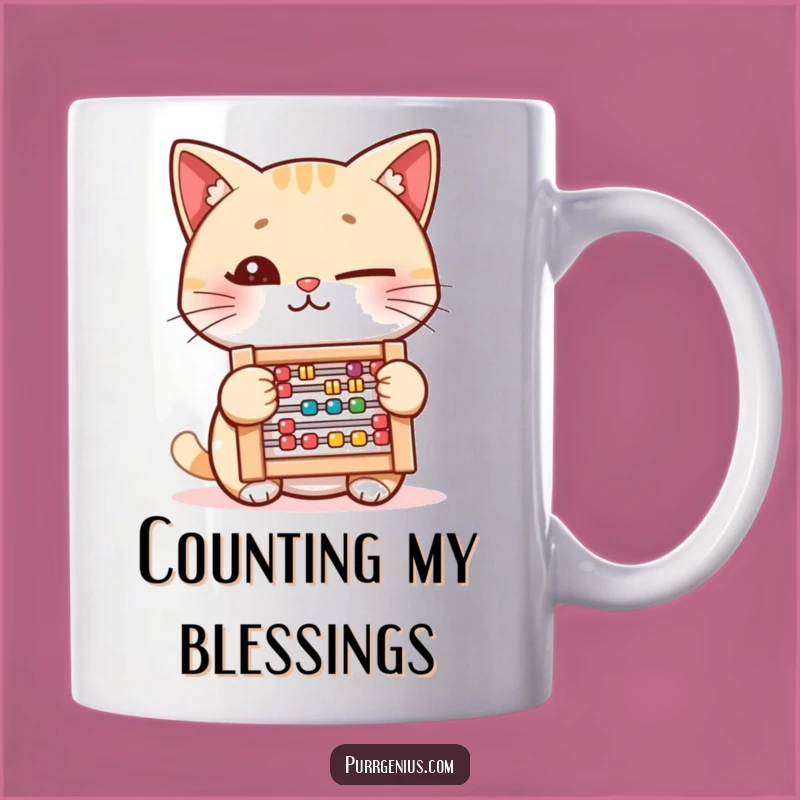 Funny Witty Cat Abacus Mug: Clever Feline Math Gift, Counting Drinkware