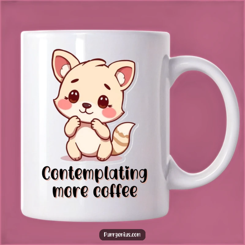 Funny Animal Thoughtful Pose Mug: Ponder Life's Mysteries Hilariously