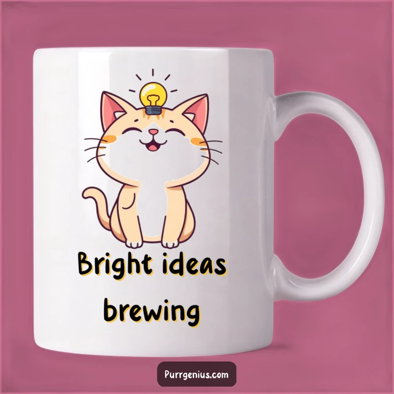 Funny Bright Idea Mug: Inspired Cat Genius Humor, Perfect Gift for Thinkers