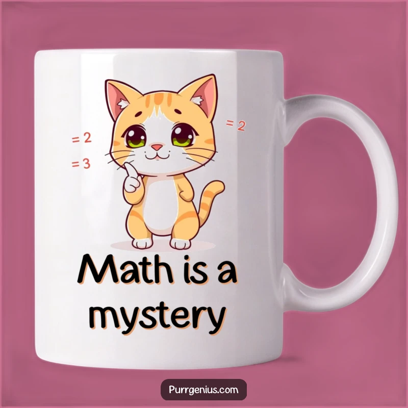 Funny Cat Math Genius Mug: Pointing Feline Equation Solver, Perfect Funny Gift