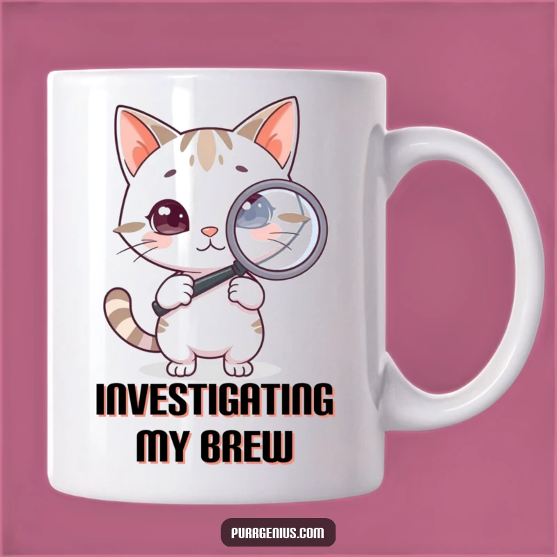 Funny Detective Cat Mug - Hilarious Gift for Curious Minds & Feline Fans!