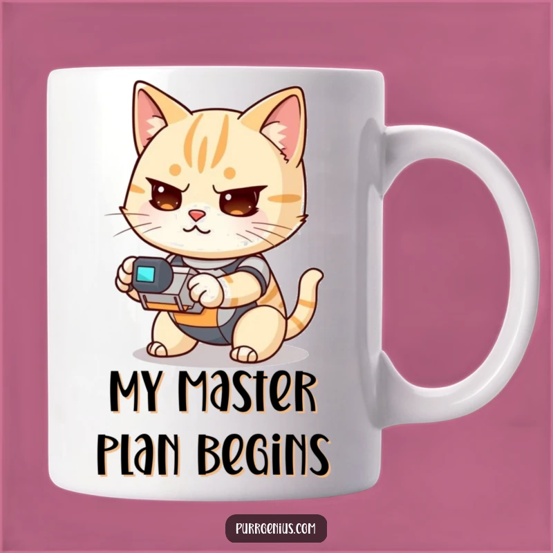 Funny Kawaii Cat Robot Commander Mug: A Hilarious Gift for Tech Lovers