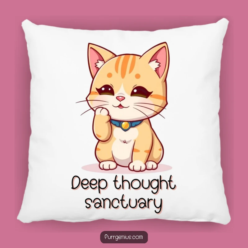 Comfy Funny Wise Cat Pillow: Snuggle Up with Profound Thoughts