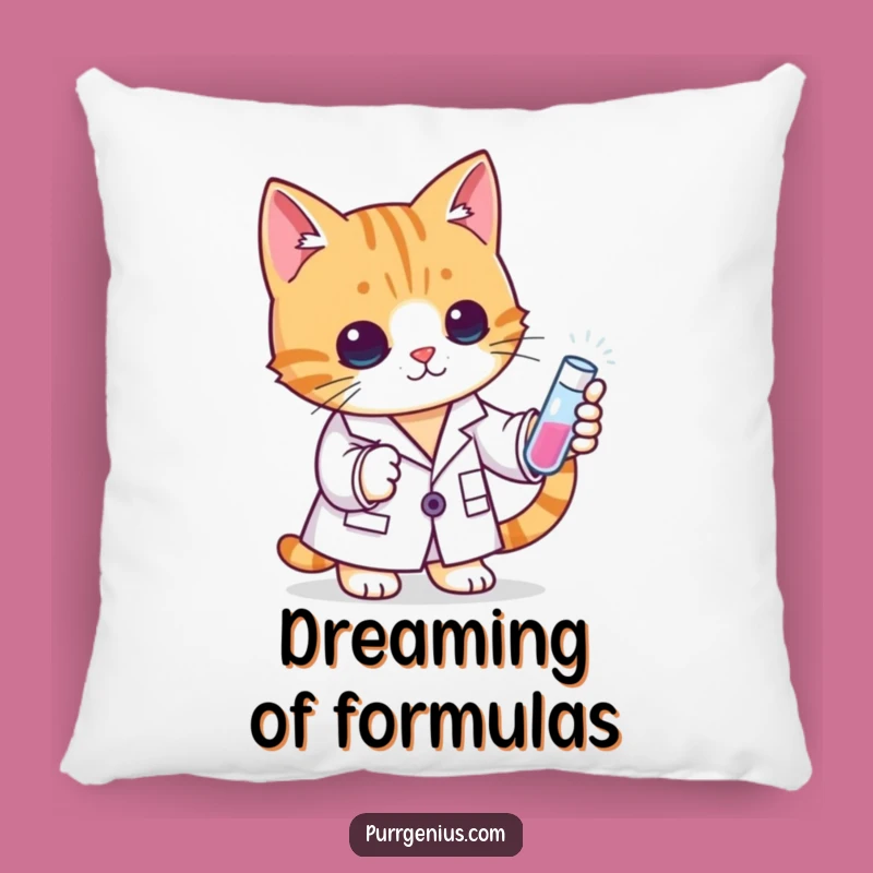 Comfy Funny Cat Scientist Pillow: Nap-Worthy Humor for Your Couch