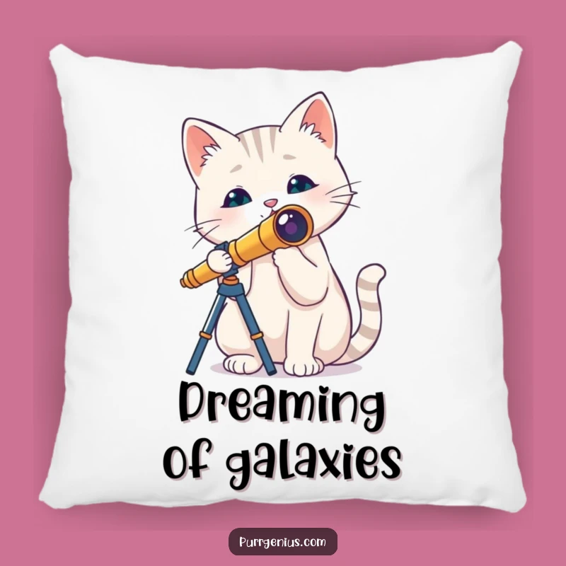 Funny Cat Telescope Pillow: Cozy Comfort with a Celestial Chuckle