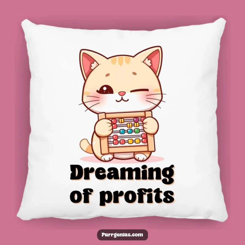 Funny Witty Cat Pillow: Clever Feline Abacus Comfort, Decor