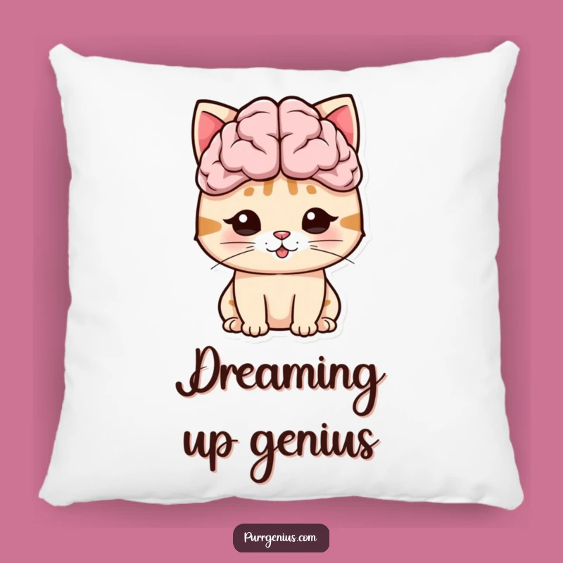 Comfy Funny Big Brain Cat Pillow: Hug Your High IQ