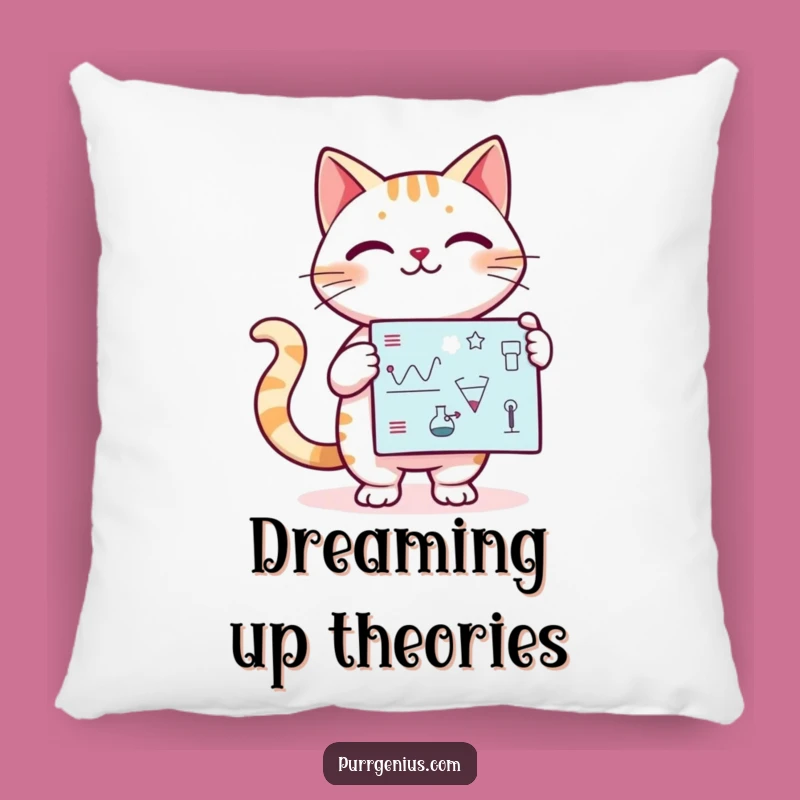 Funny Kawaii Cat Professor Pillow: Cozy Comfort for the Curious Mind