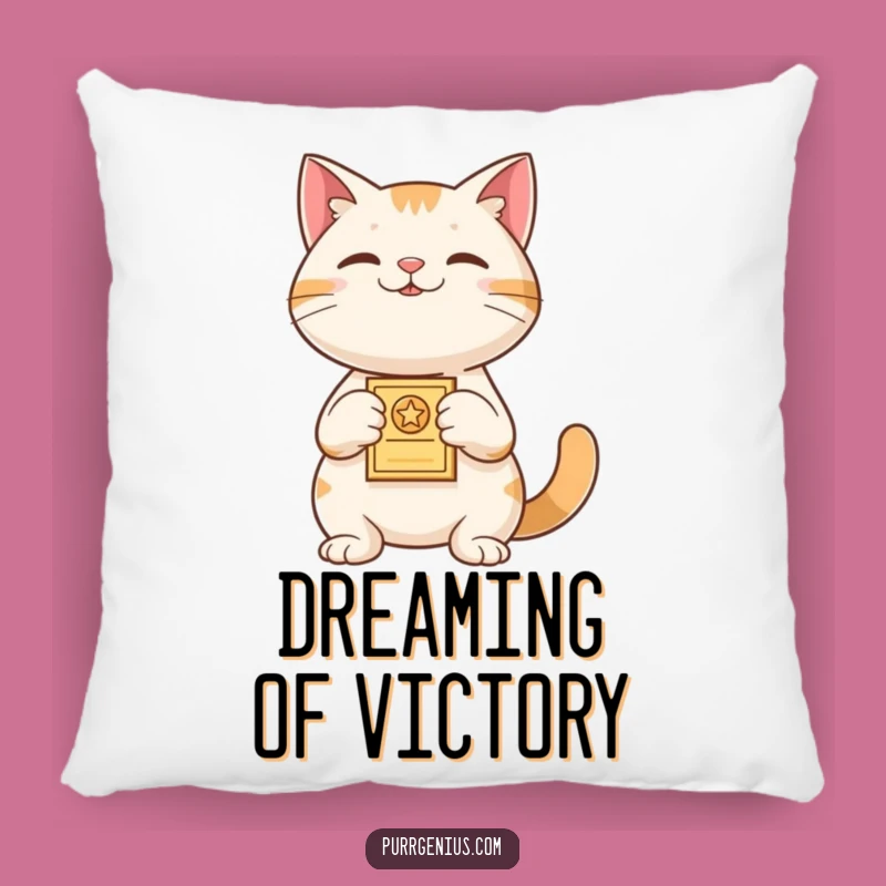 Funny Award Cat Pillow: Proud Feline Comfort, Celebratory Decor