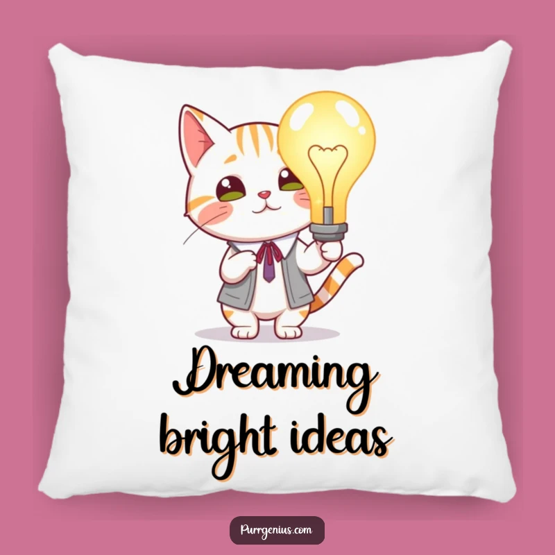 Funny Cat Lightbulb Pillow: Cozy Cushion for Bright Thinkers