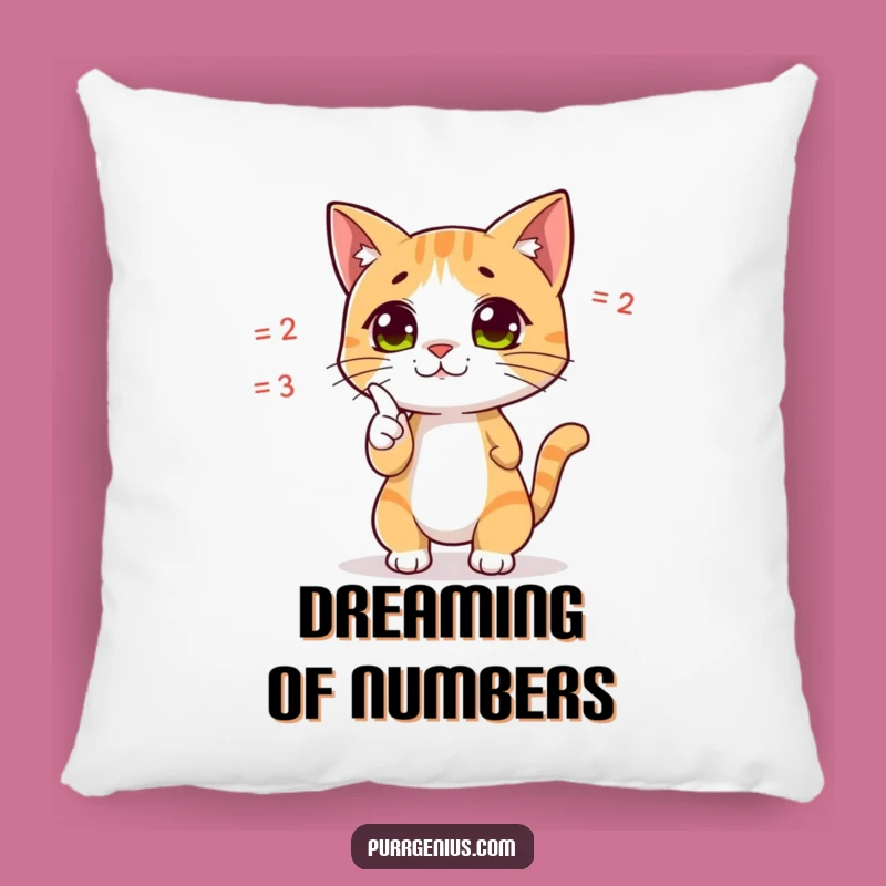 Funny Cat Math Pillow: Feline Equation Pointing Comforting Gift