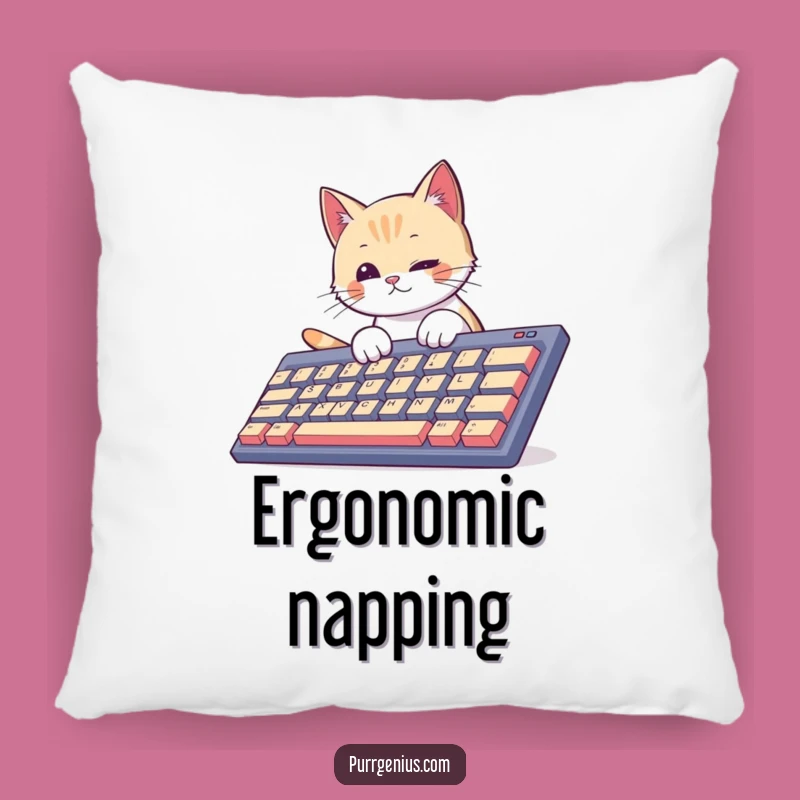Funny Cat Typist Pillow: Snuggle Up with Code and This Hilarious Feline Friend