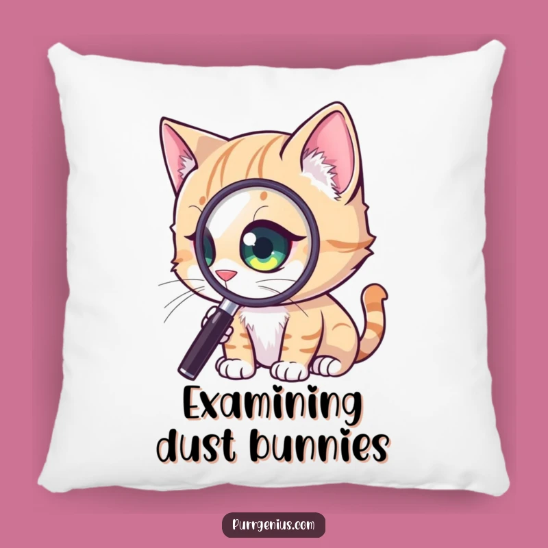 Funny Curious Cat Pillow: Cozy Fascination Decor, Charming Gift for Observers