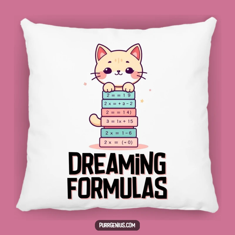Funny Math Cat Pillow: Cute & Comfy Hilarious Study Buddy!