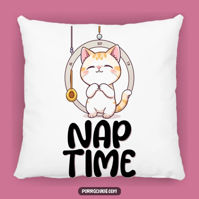 Funny Time-Traveling Cat Pillow: Snuggle Up with Playful Moments