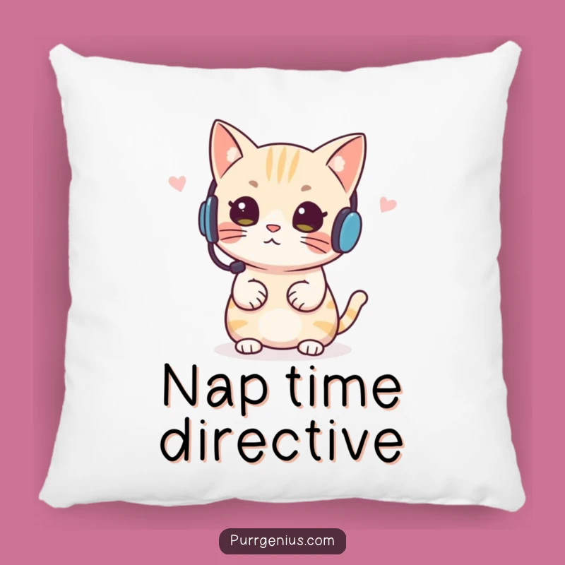 Funny Headset Cat Pillow Rest Your Head on Authority and Soft Comfort