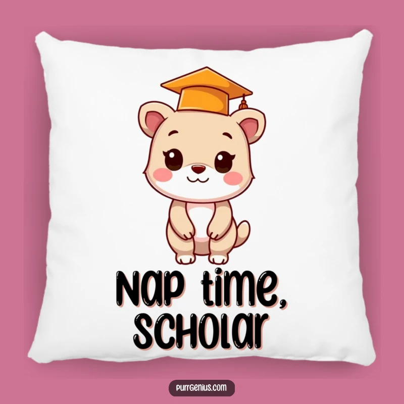 Cozy Funny Grad Animal Pillow: Rest Your Scholarly Head