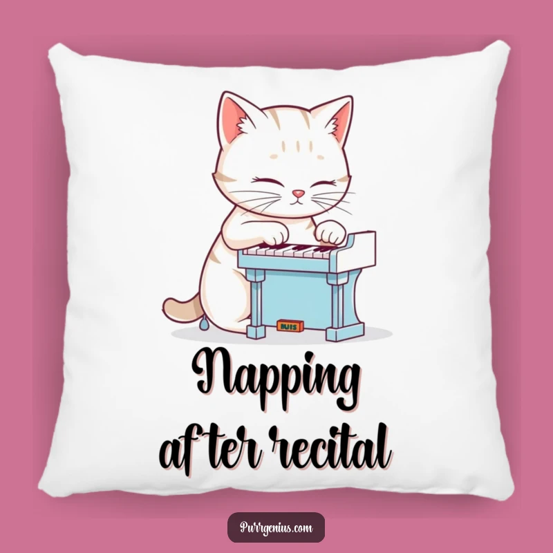 Funny Cat Piano Pillow: Comfy Feline Musician Accent Pillow, Great Gift