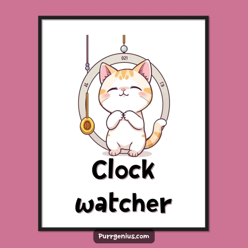 Funny Time-Traveling Cat Digital Art Print: Bring Hilarious Feline Playfulness Home