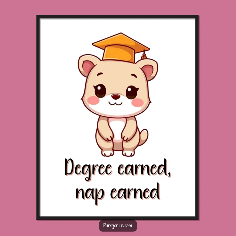 Funny Grad Animal Digital Art: Instant Decor for Graduates