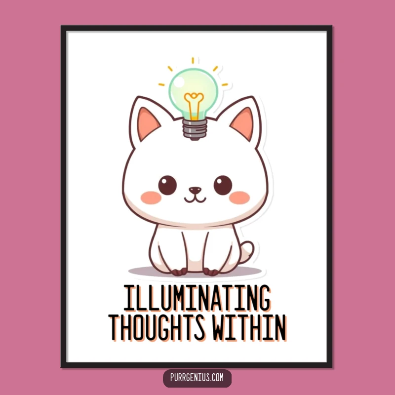 Funny Animal Lightbulb Digital Art: Instant Inspirational Decor